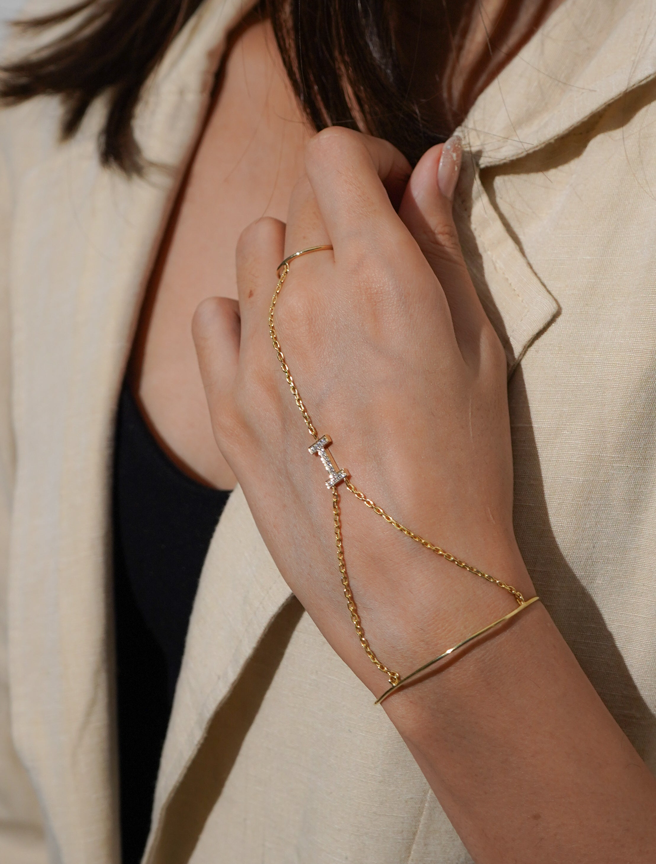 Aeria Minimal Hathphool – 925 Silver Hand Chain