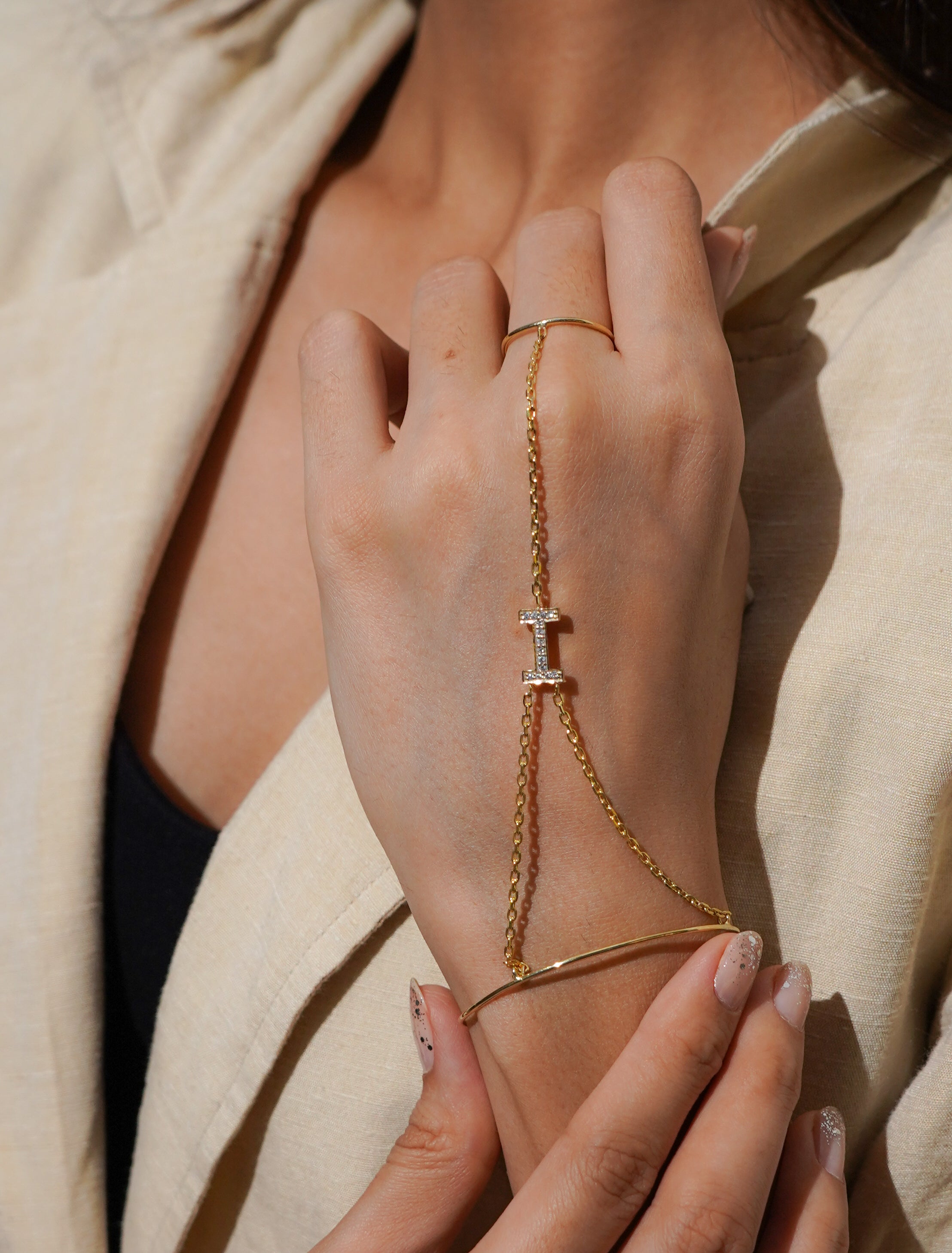 Aeria Minimal Hathphool – 925 Silver Hand Chain