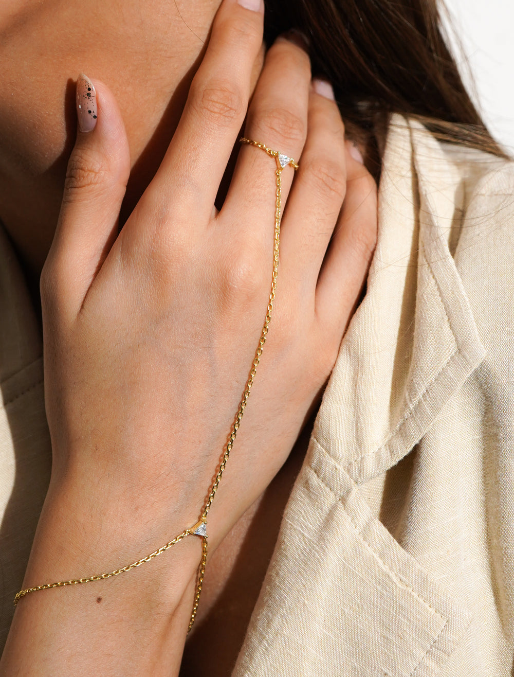 Lyra Minimal Hathphool – 925 Silver Hand Chain