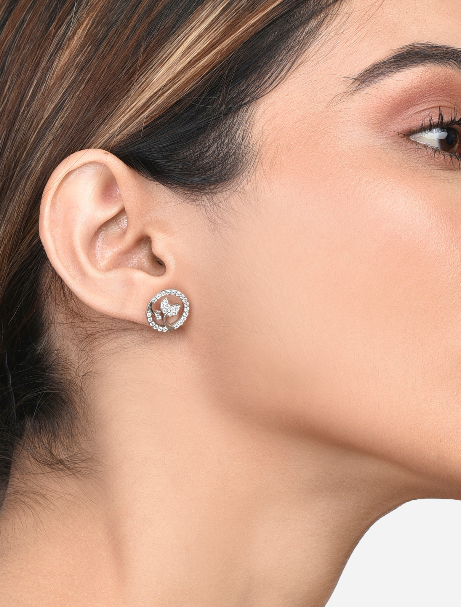 Buy Stylish Stud Earrings Online in India - MirrorWhite 925 Silver Earrings