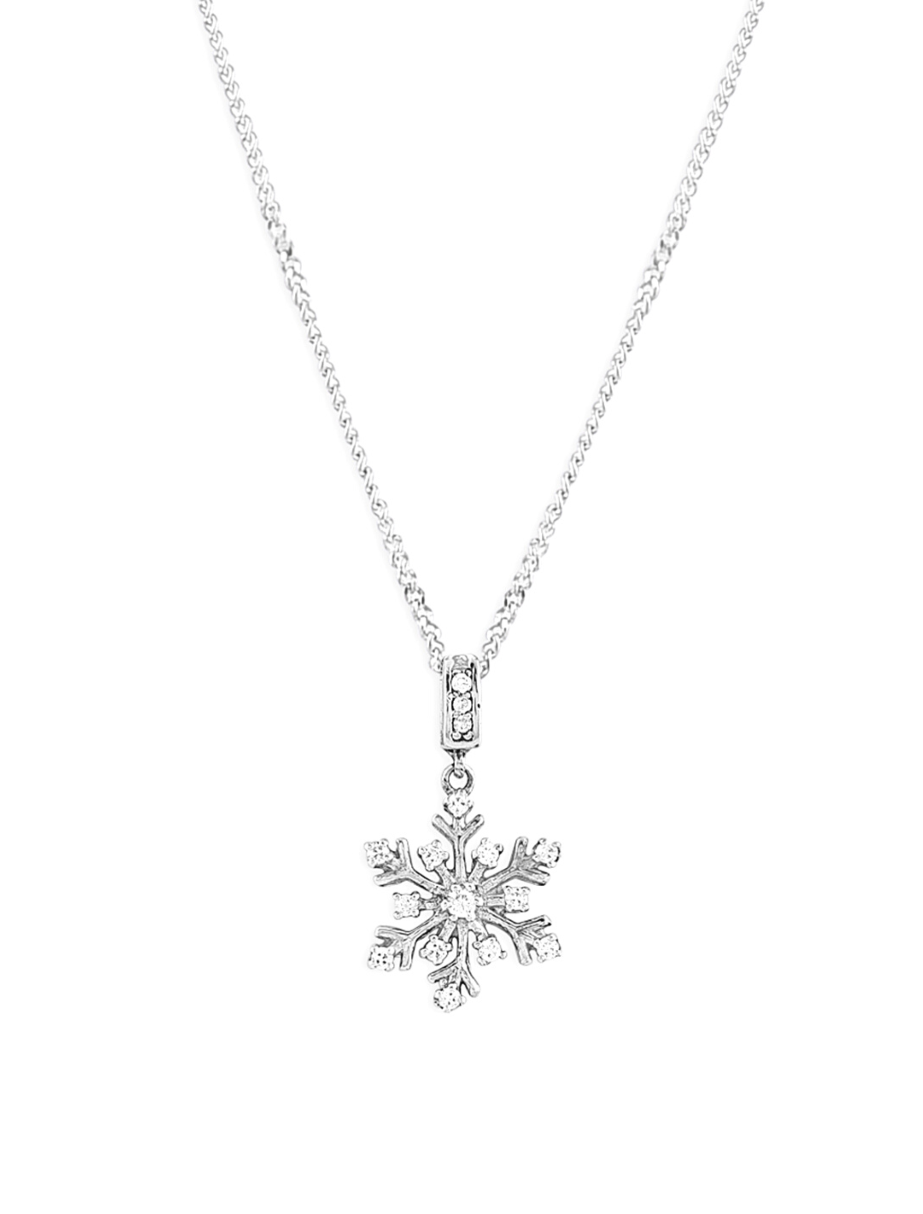 Sterling Silver Mother of Pearl Large Snowflake Necklace